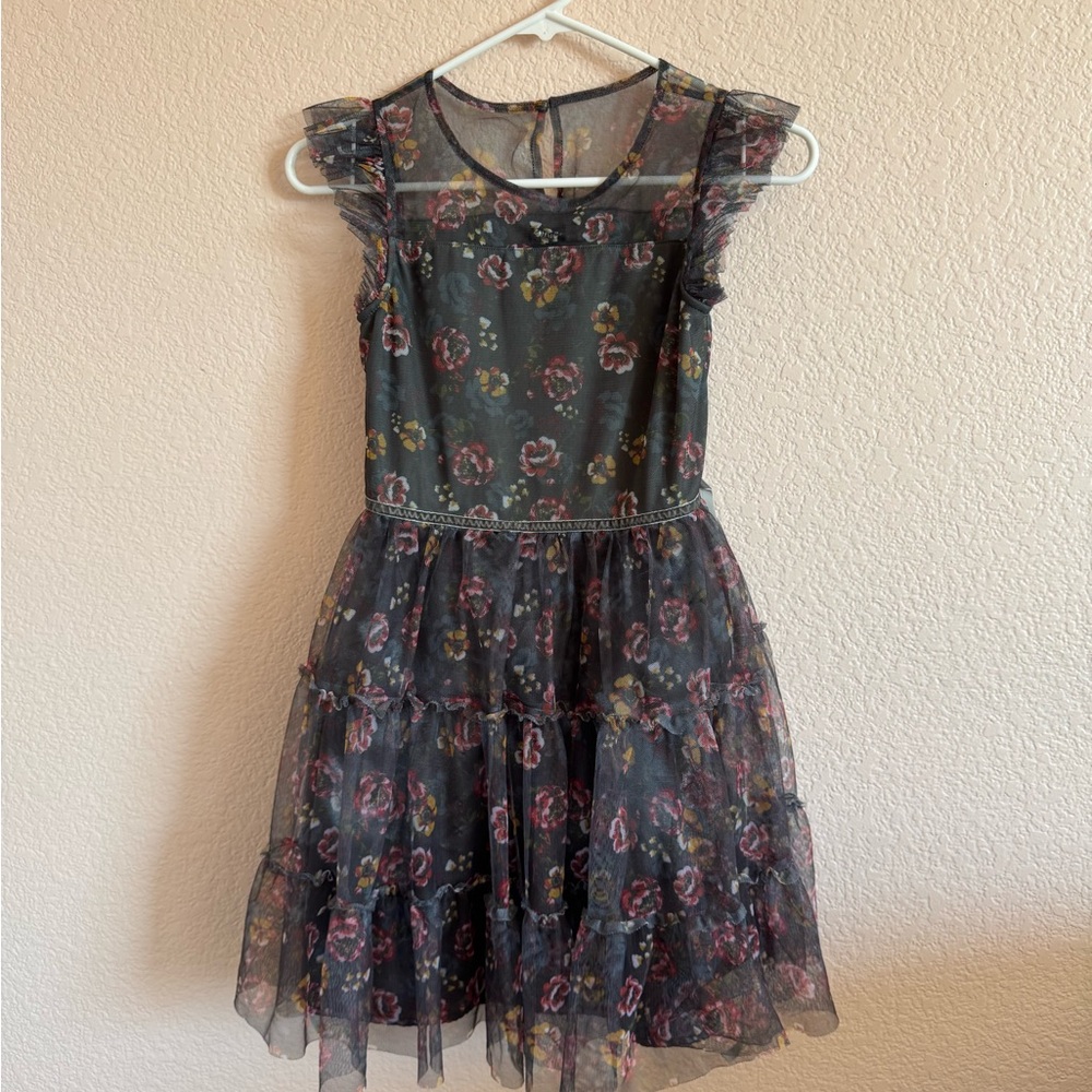 Zunie Blue and Purple Ruffled Tiered Sundress for Wedding Guest